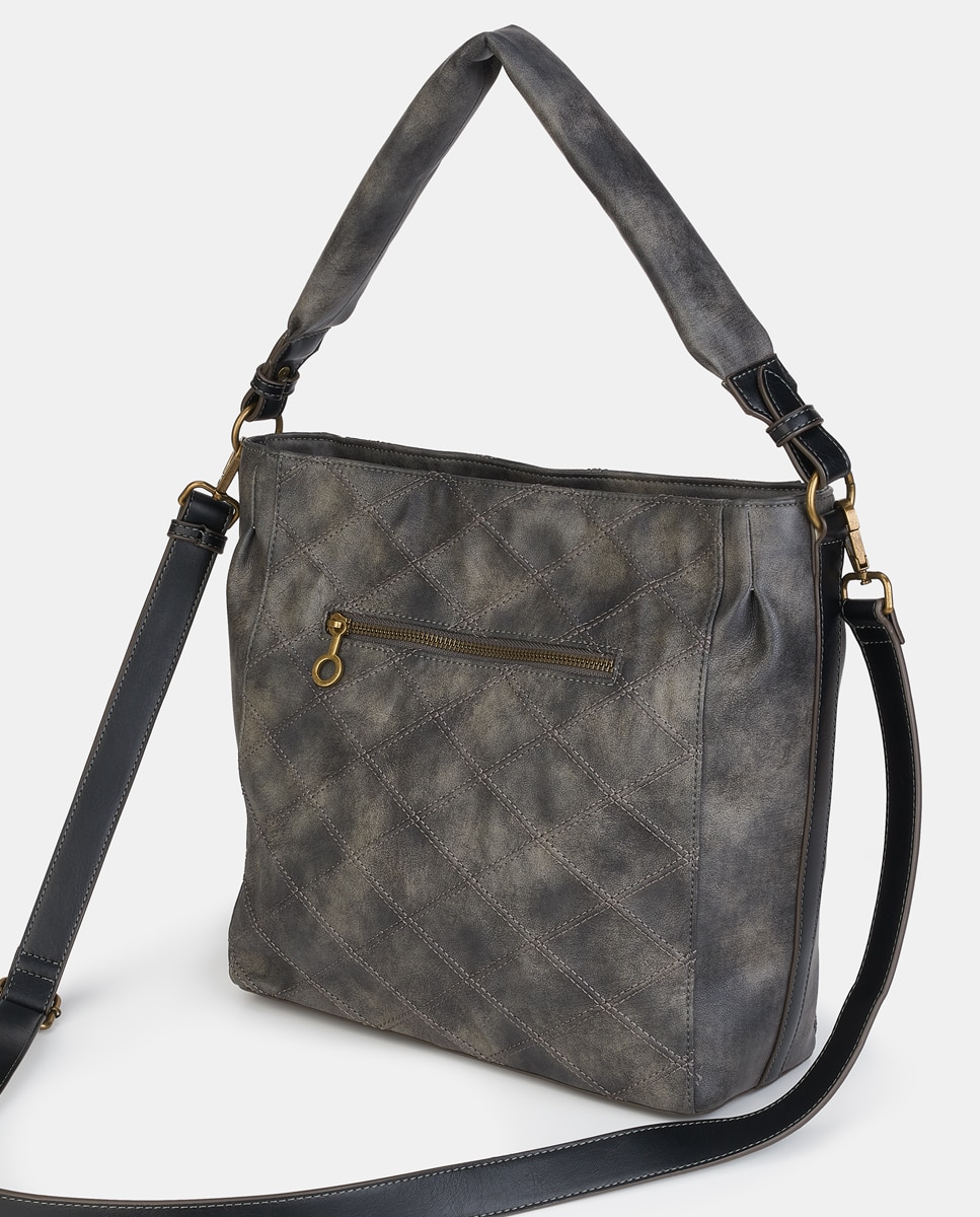 Mala Hobo com Fecho de Correr Preto-2