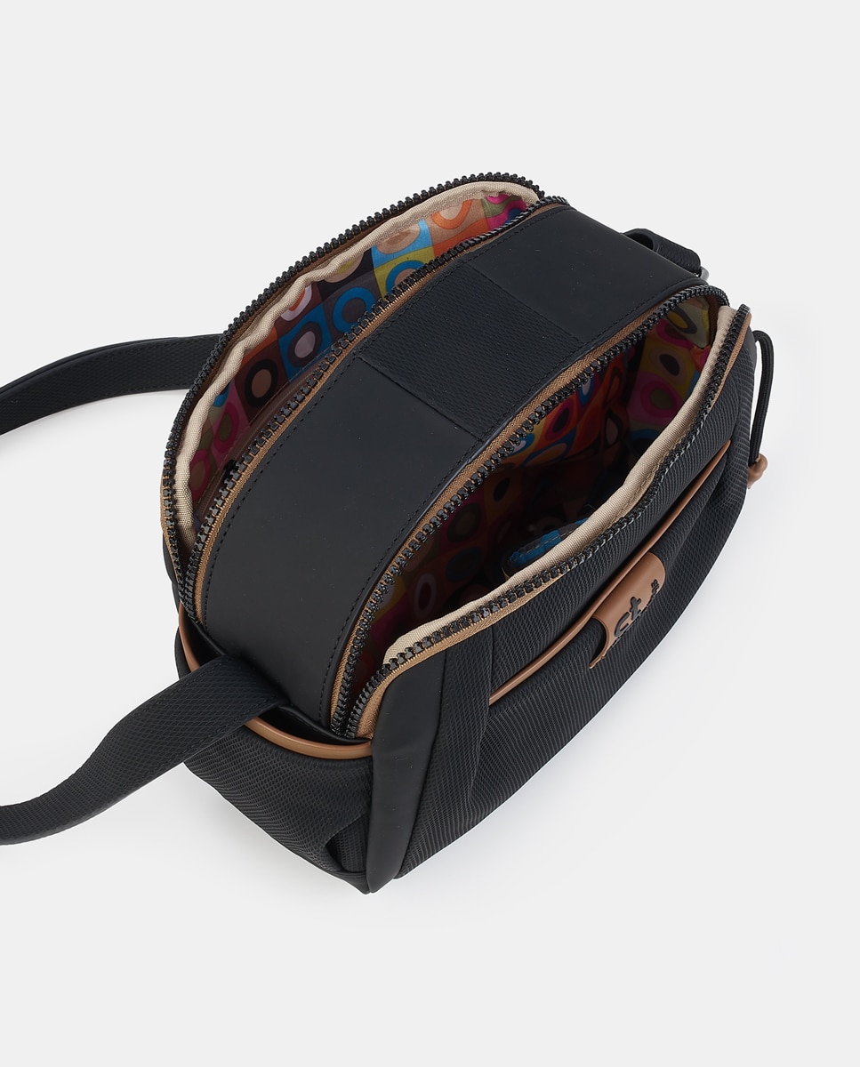 Mala Crossbody com Fecho de Correr Preto-3
