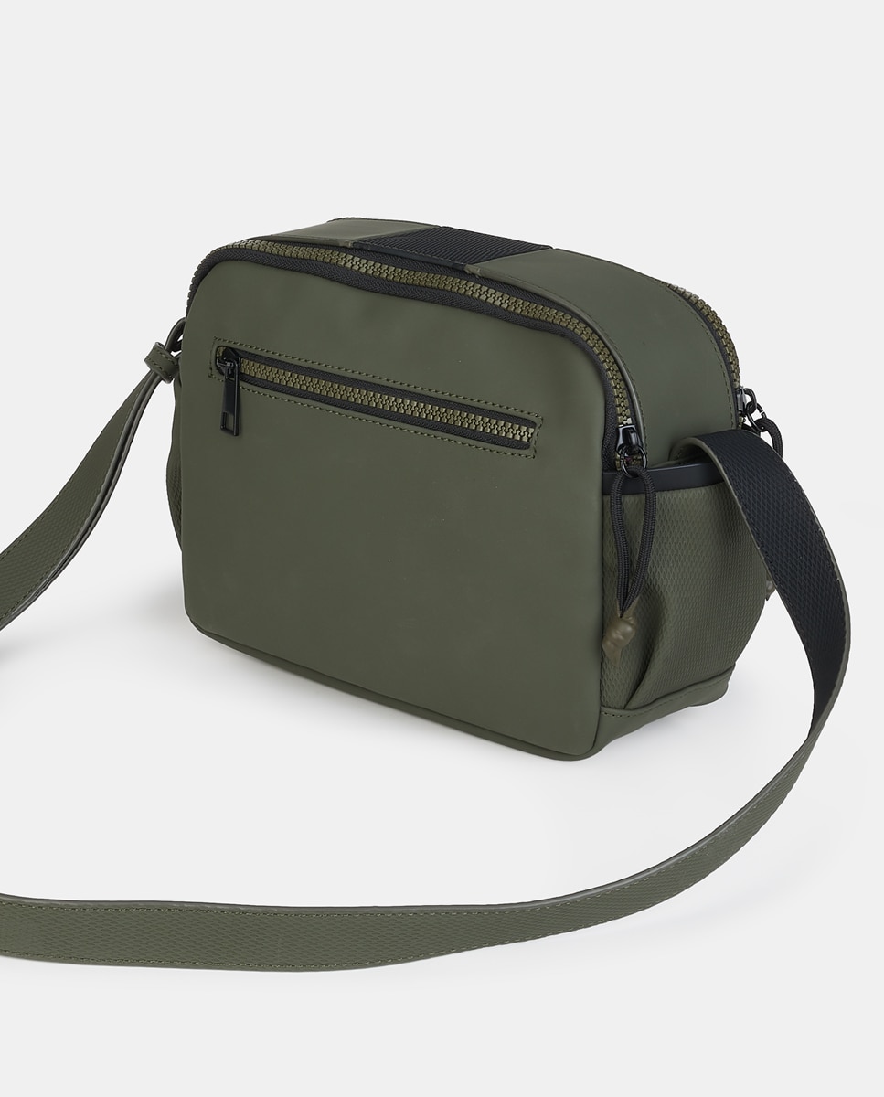 Mala Crossbody com Fecho de Correr Caqui-2