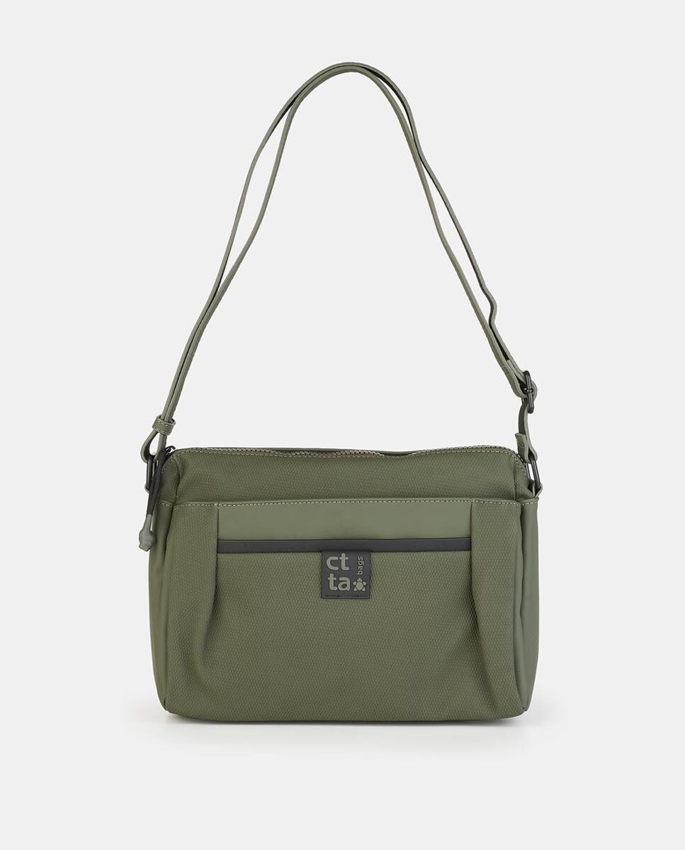 Mala Crossbody com Fecho de Correr Caqui-1