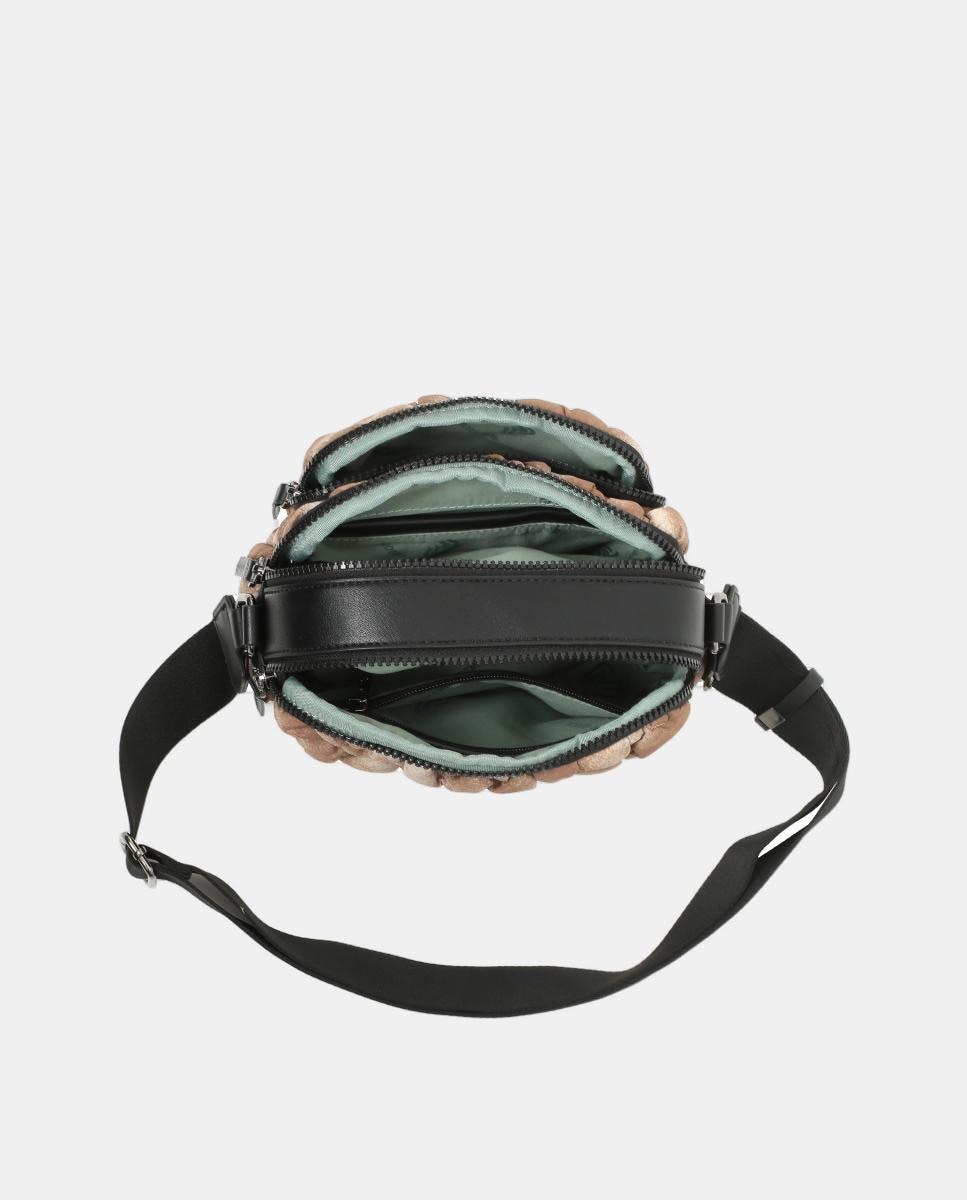 Mala a Tiracolo de Nylon com Fecho de Correr Natural-3