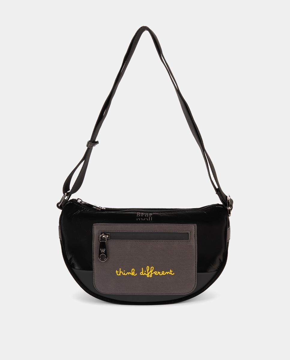 Mala a Tiracolo de Nylon Preto-1