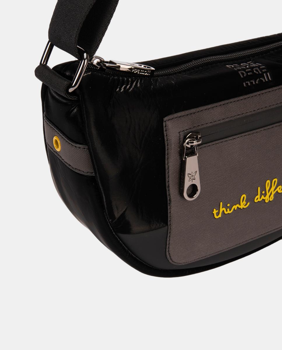 Mala a Tiracolo de Nylon Preto-3