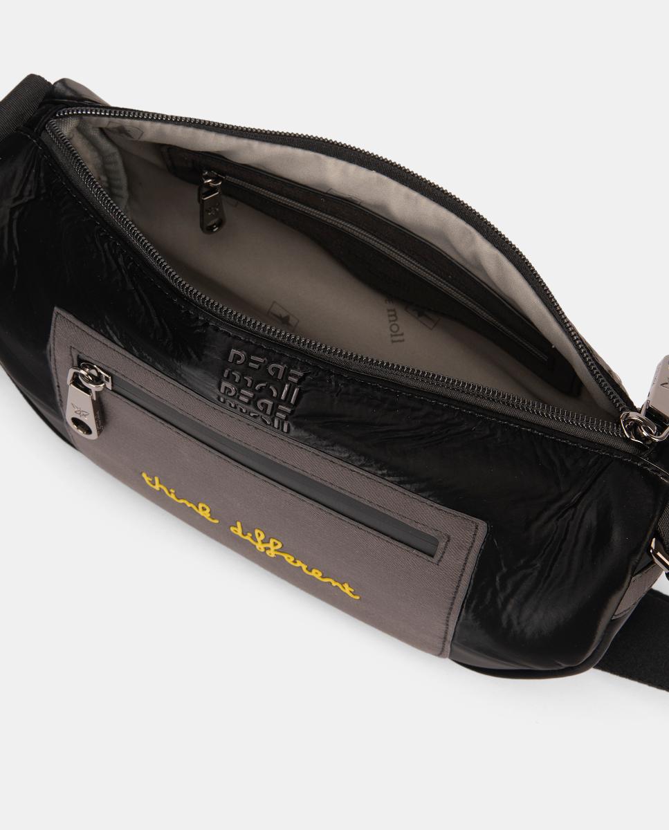 Mala a Tiracolo de Nylon Preto-4