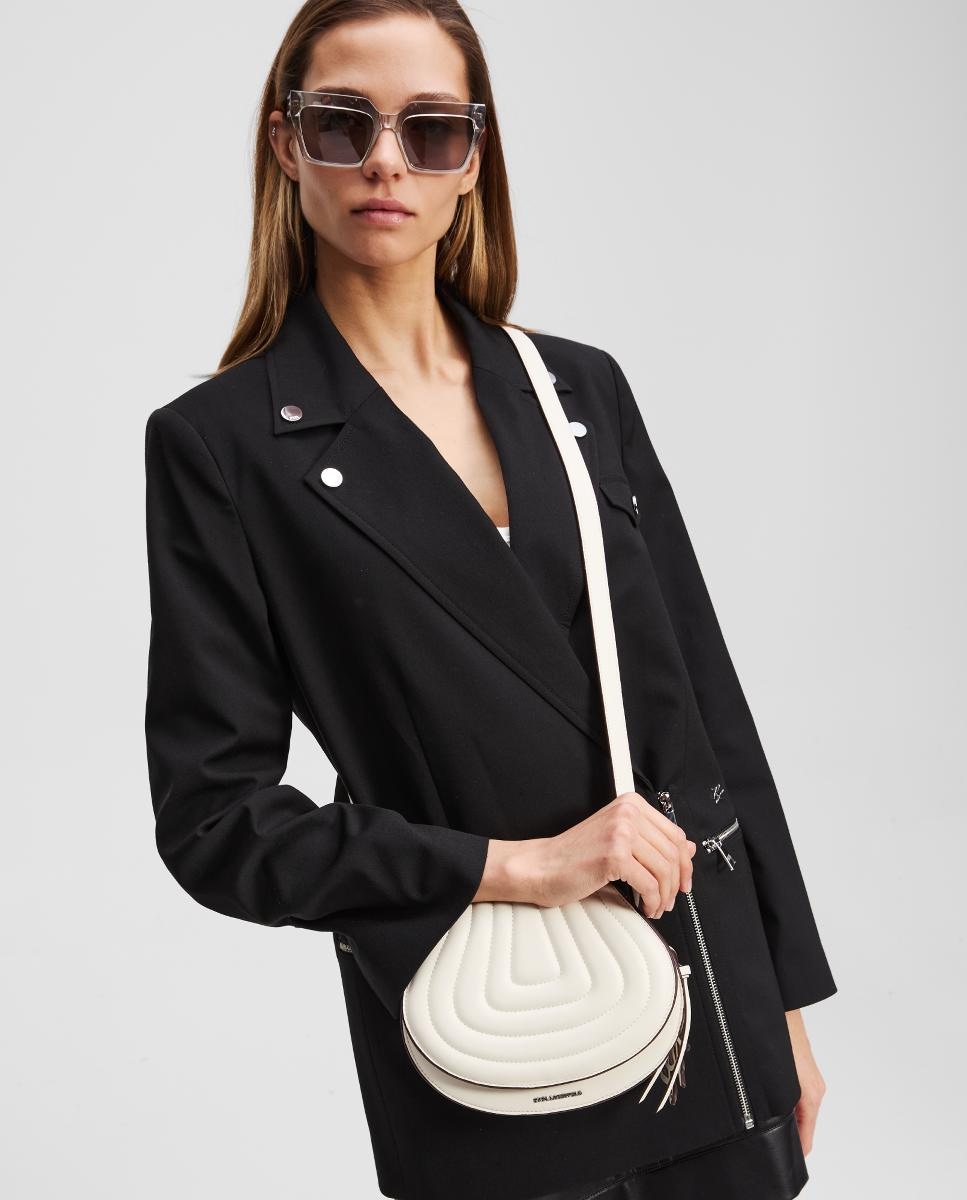 Mala a Tiracolo Média de Poliamida Reciclada com Aba Cru-2