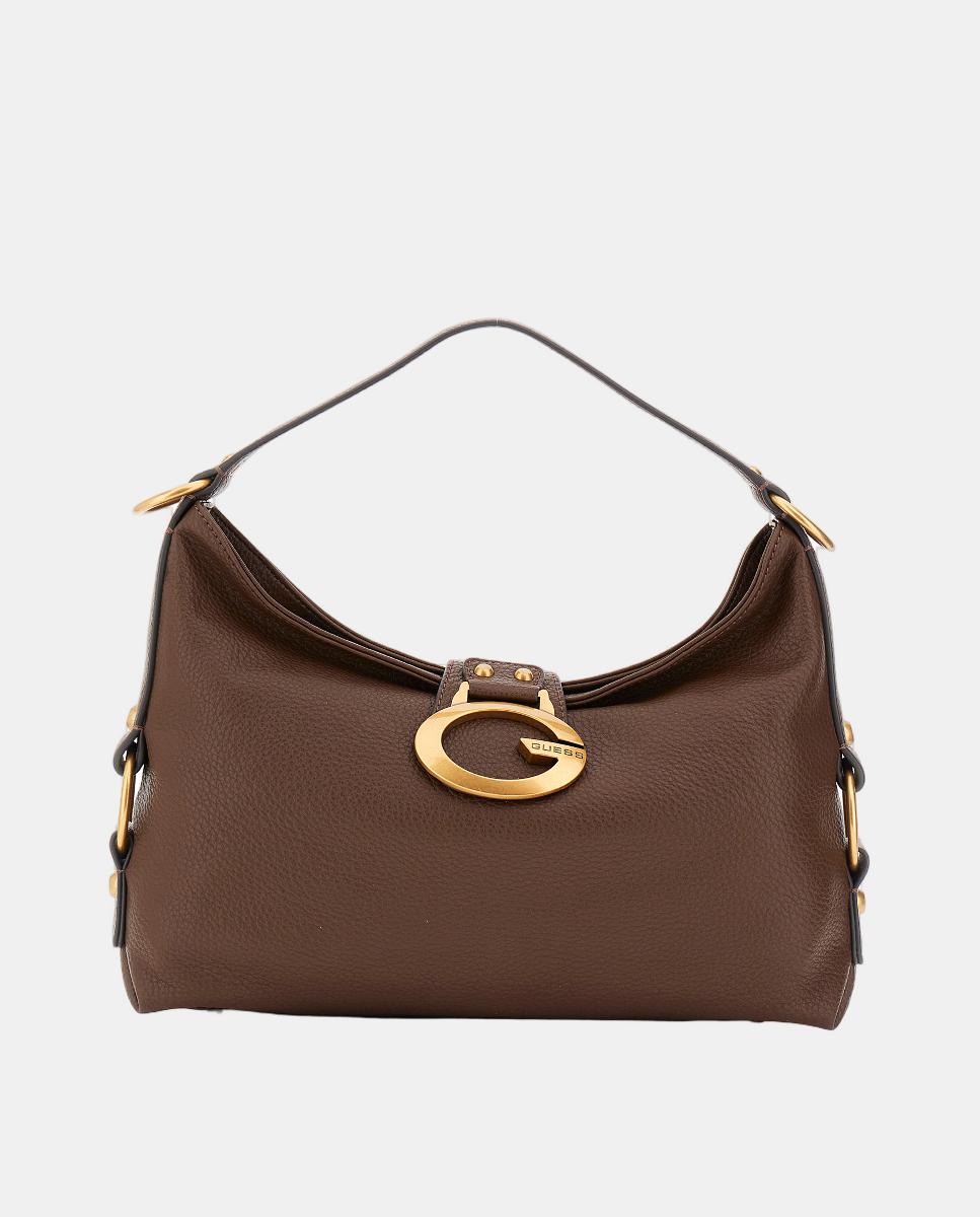 Mala de Ombro com Fecho de Correr Castanho-1