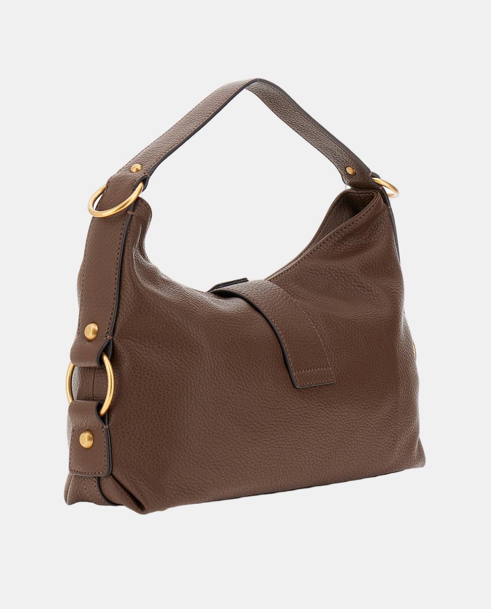 Mala de Ombro com Fecho de Correr Castanho-2