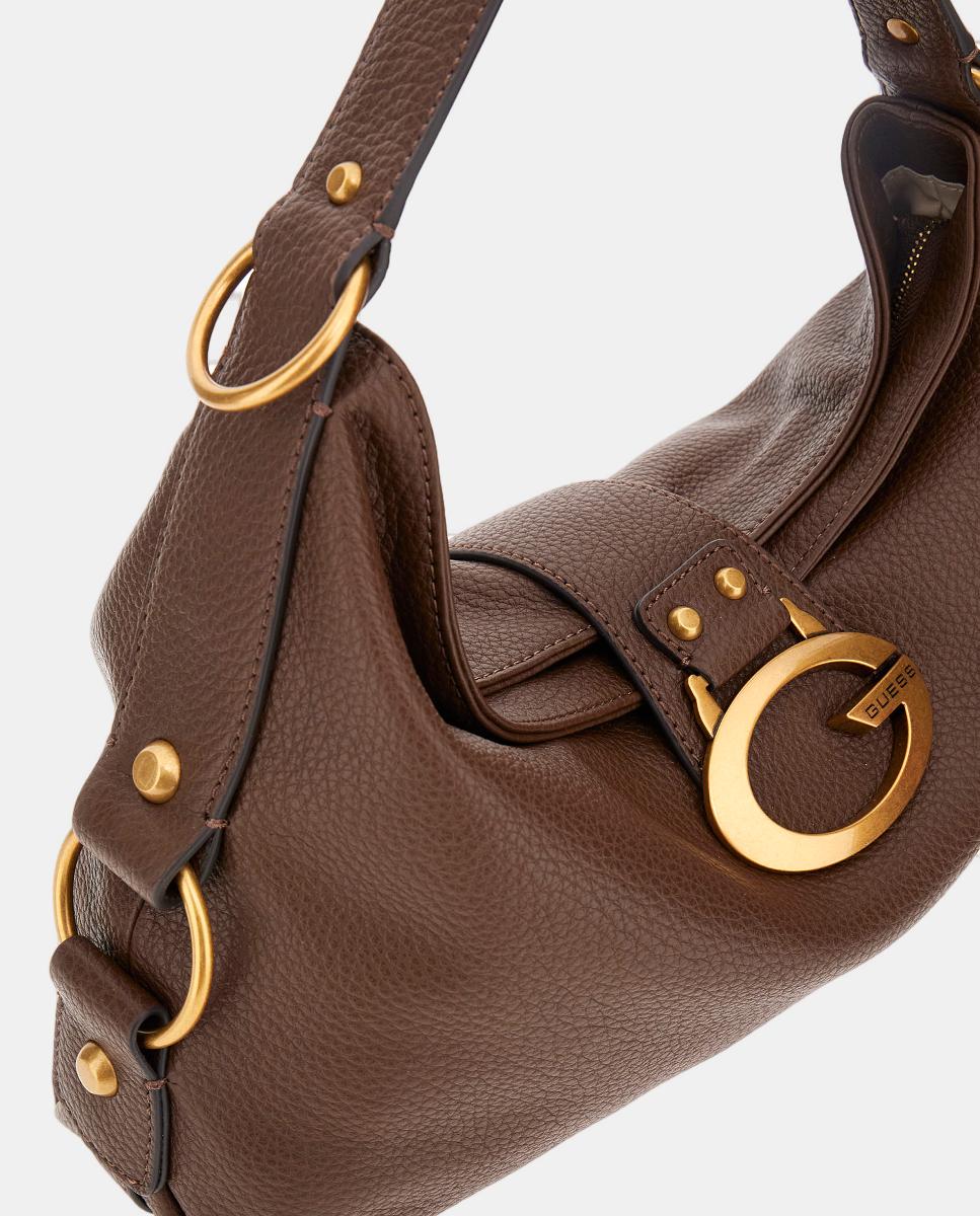 Mala de Ombro com Fecho de Correr Castanho-3