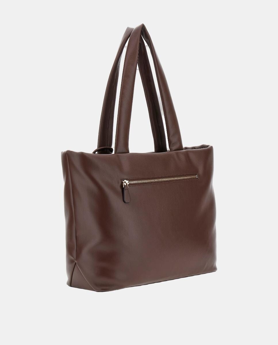 Mala de Ombro Grande com Fecho de Correr Castanho-2