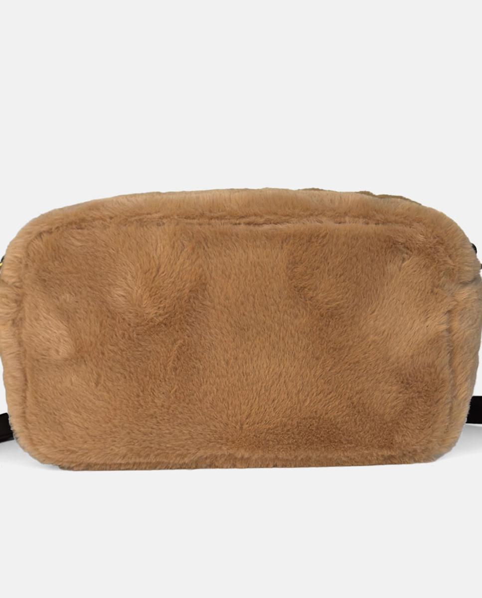 Mala Crossbody Grande de Pelo Camel-3
