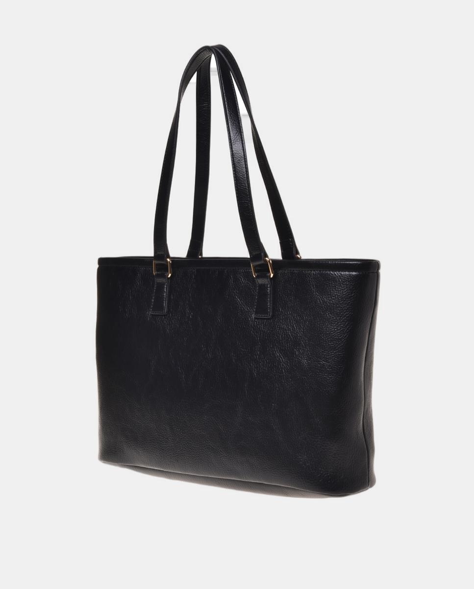 Mala de Ombro com Fecho de Correr - Preto Preto-2