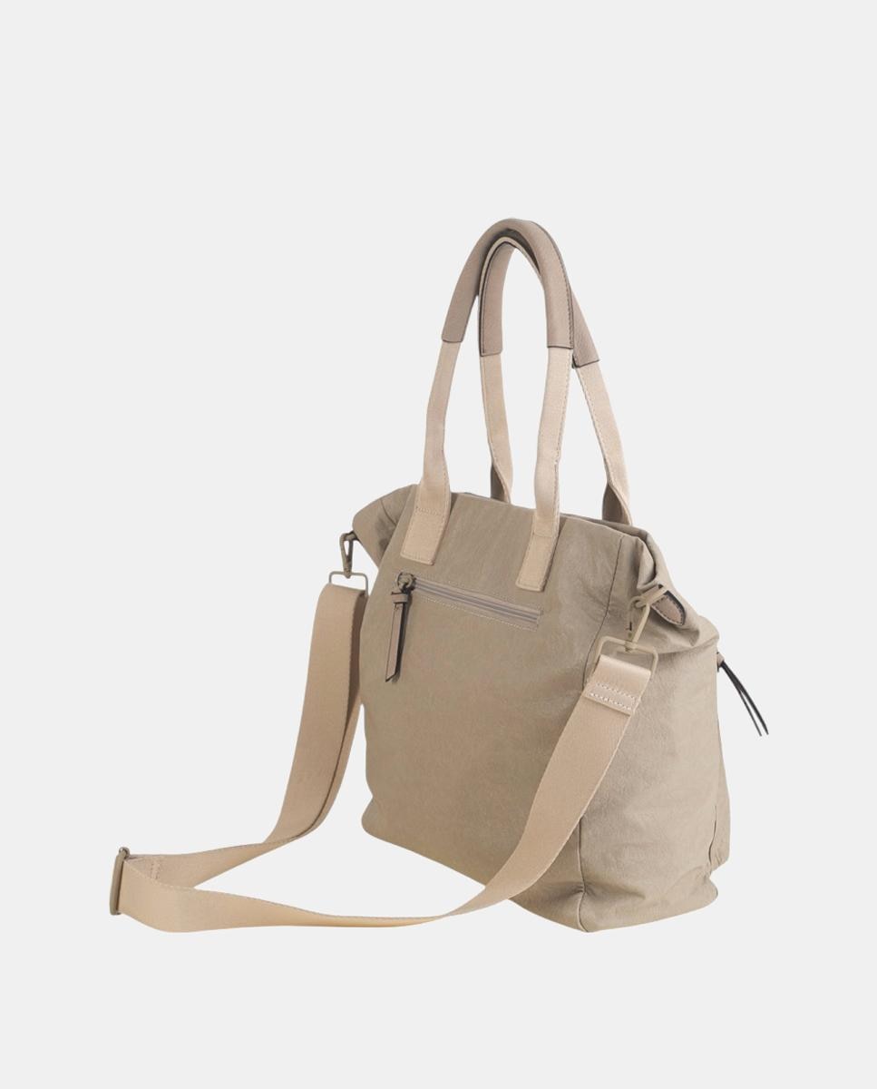 Mala Tipo Tote com Bolsos à Frente Pedra-2
