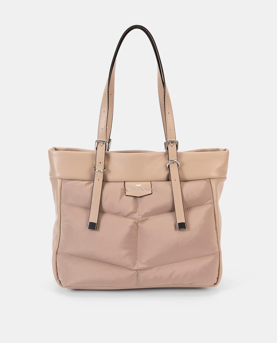 Mala Shopper Acolchoada Bege-1