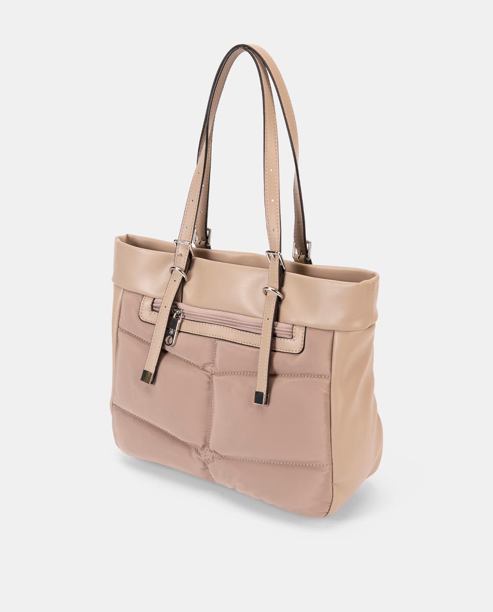 Mala Shopper Acolchoada Bege-2