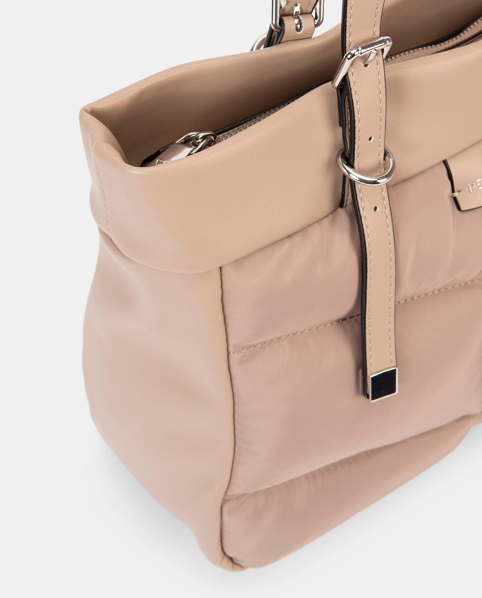 Mala Shopper Acolchoada Bege-3