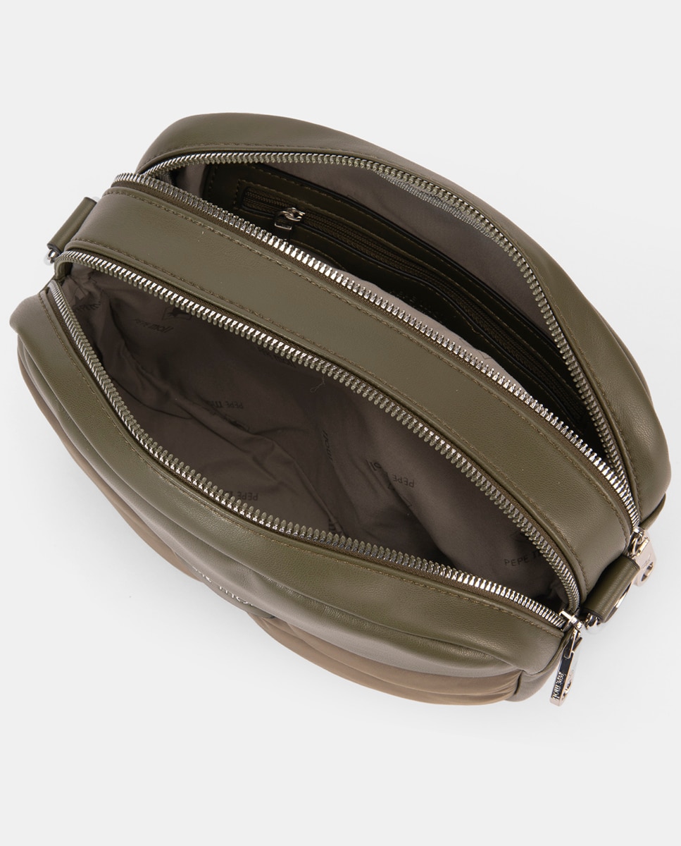 Mala a tiracolo acolchoada Verde-militar-4