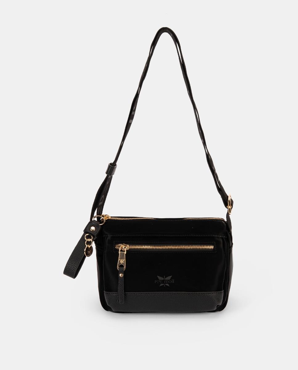 Mala a Tiracolo com Bolso à Frente Preto-1