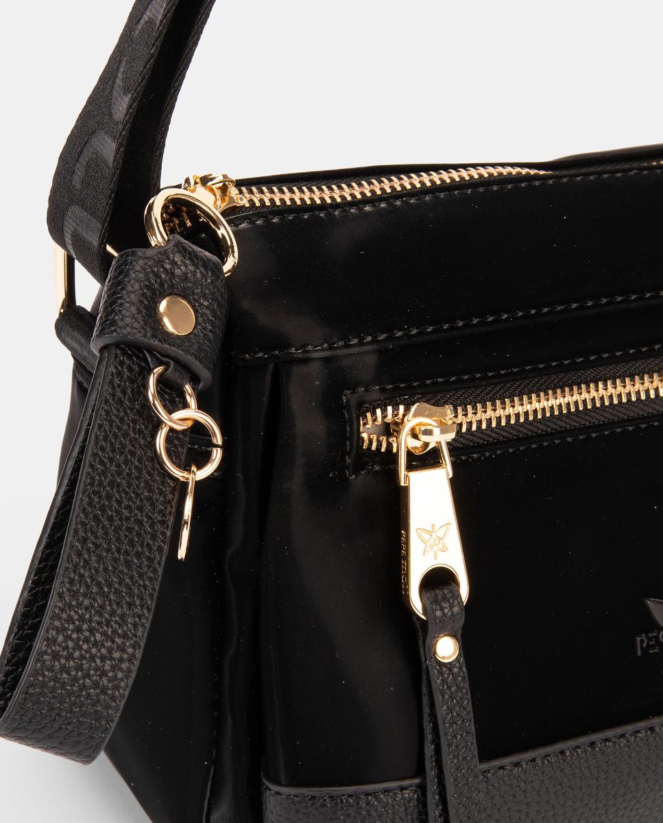 Mala a Tiracolo com Bolso à Frente Preto-3
