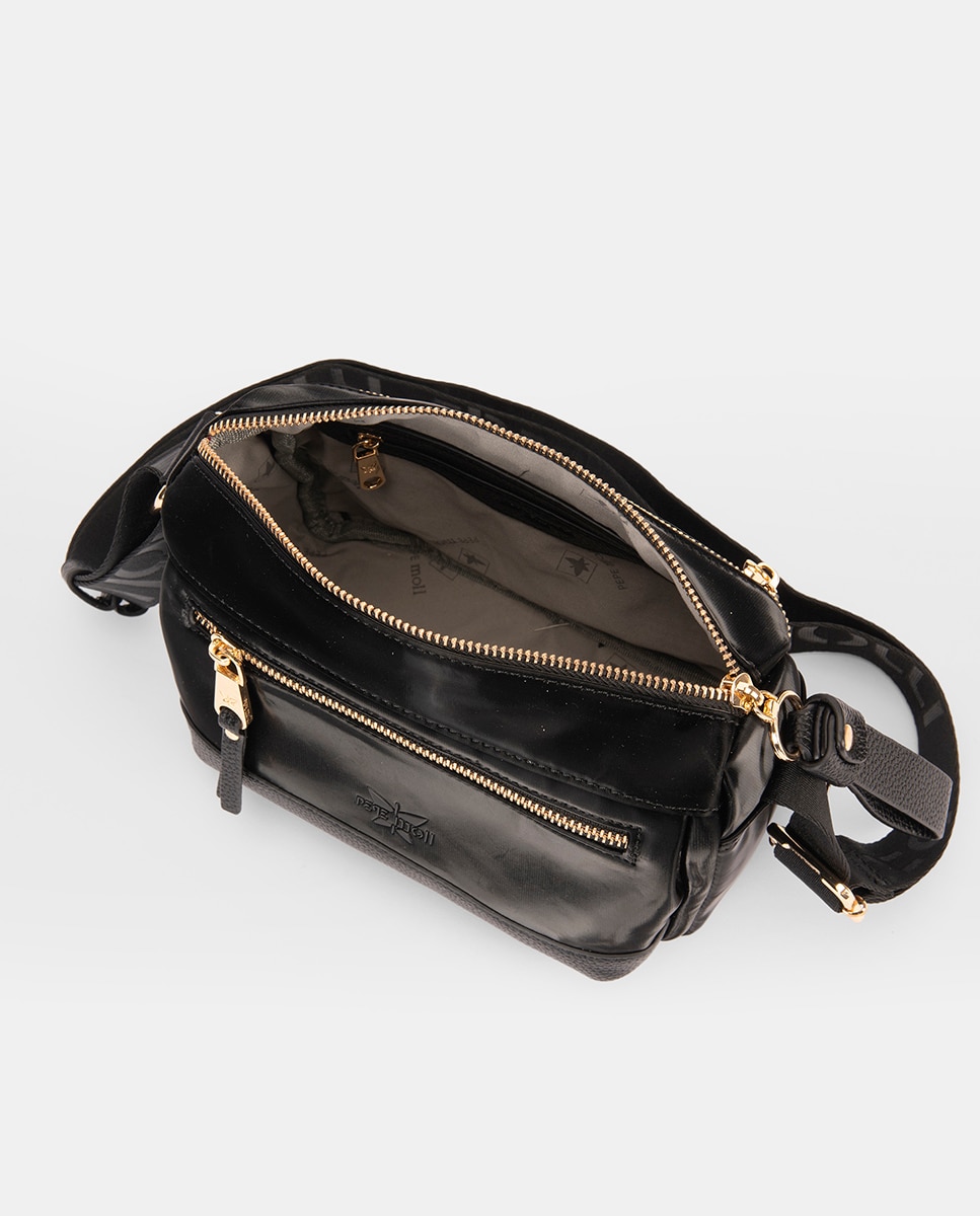 Mala a Tiracolo com Bolso à Frente Preto-4