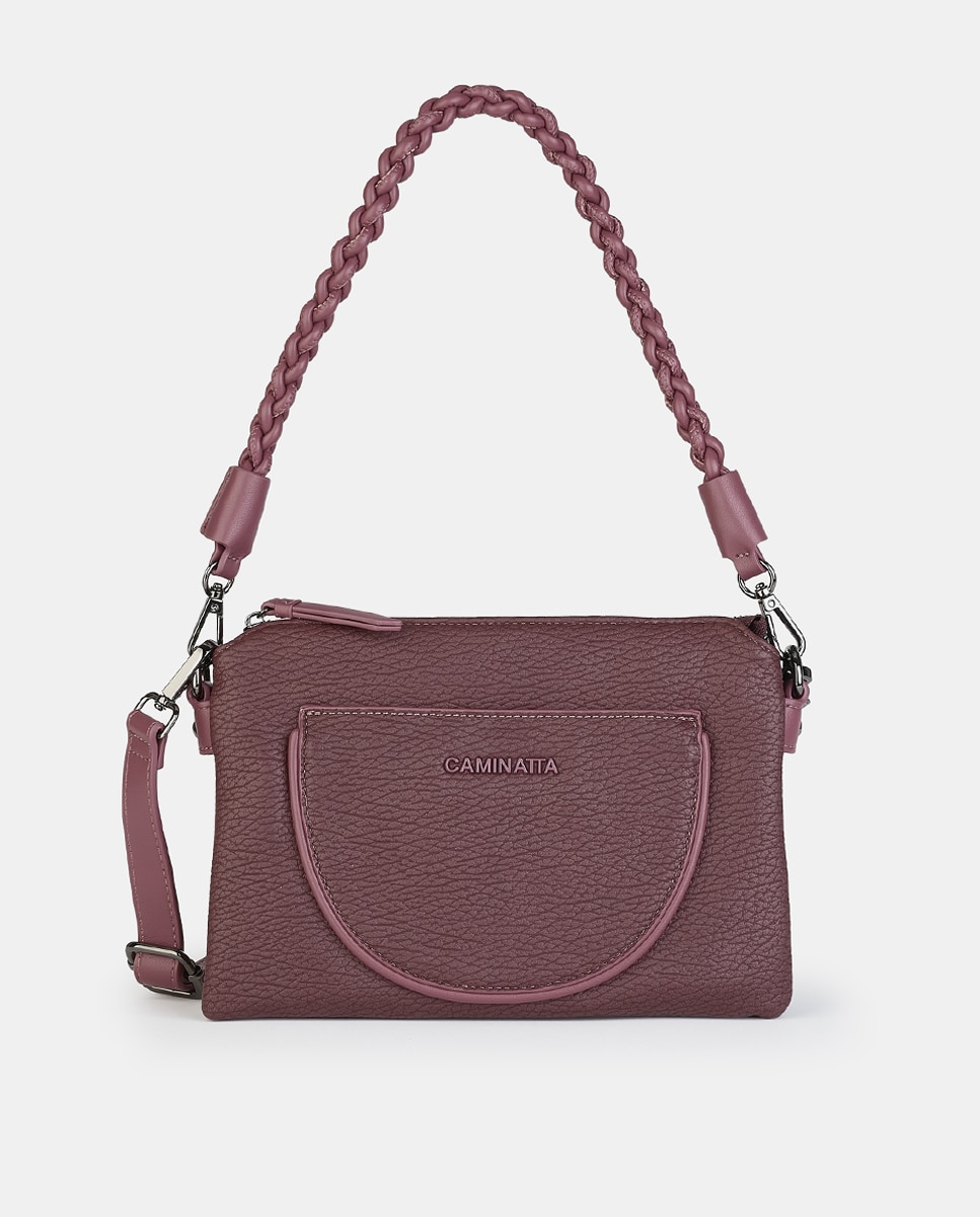 Mala Crossbody Pequena com Fecho de Correr Roxo-1