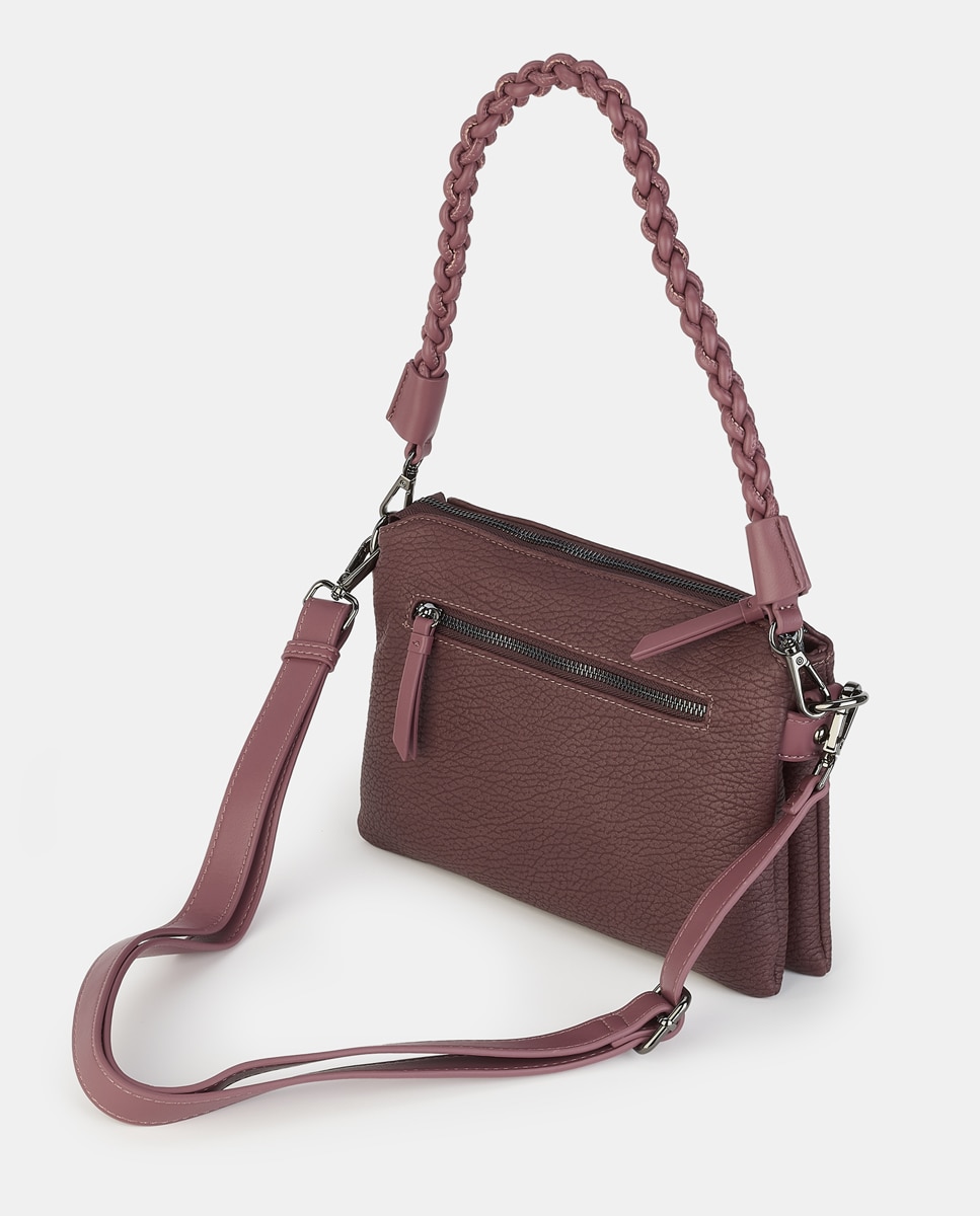 Mala Crossbody Pequena com Fecho de Correr Roxo-2