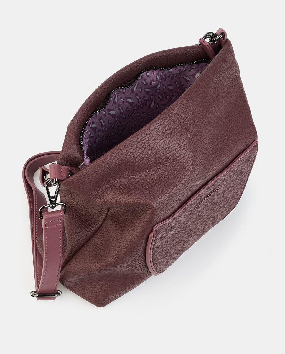 Mala Hobo com Fecho de Correr Roxo-3