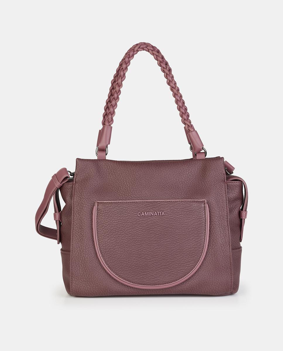 Mala Shopper com Fecho de Correr Roxo-1