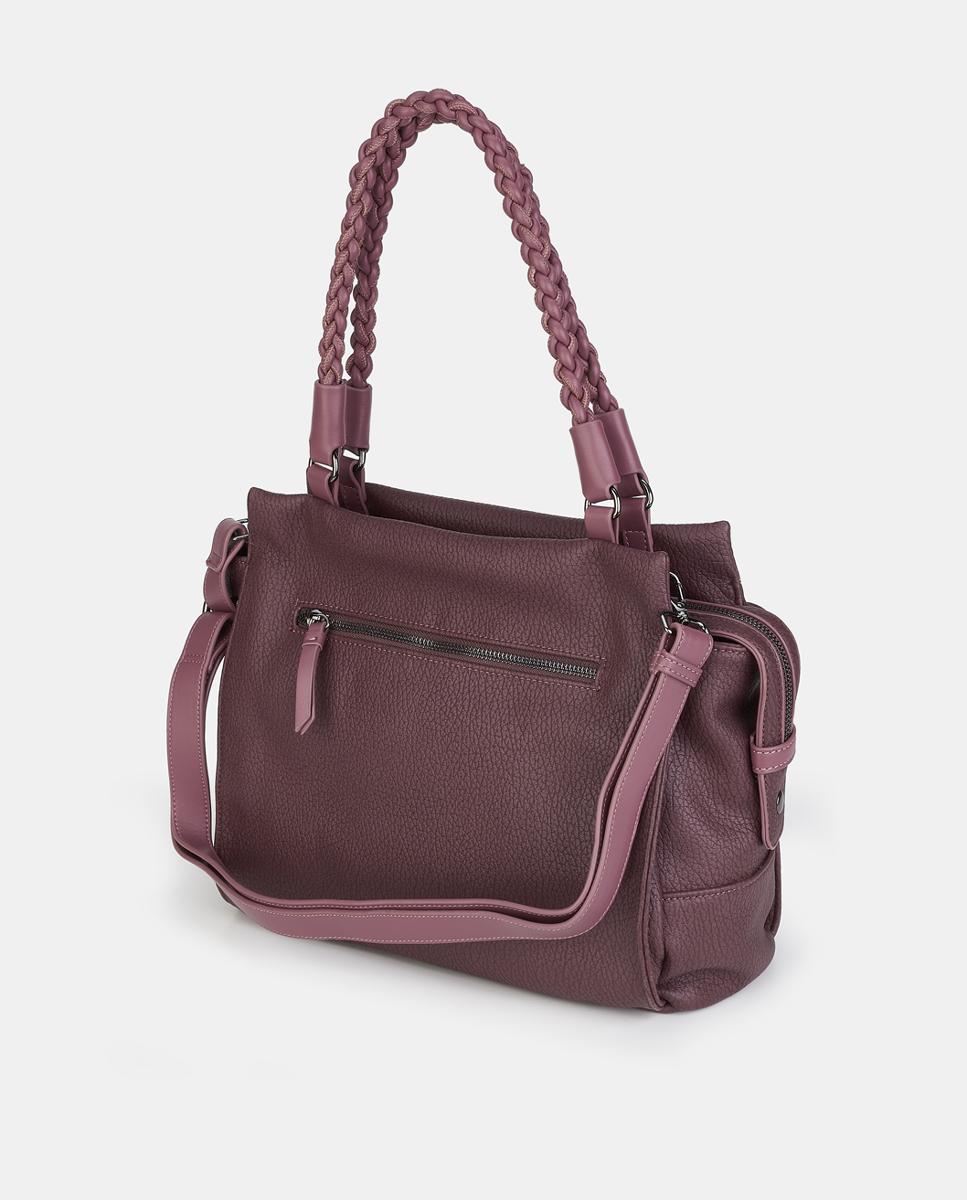Mala Shopper com Fecho de Correr Roxo-2
