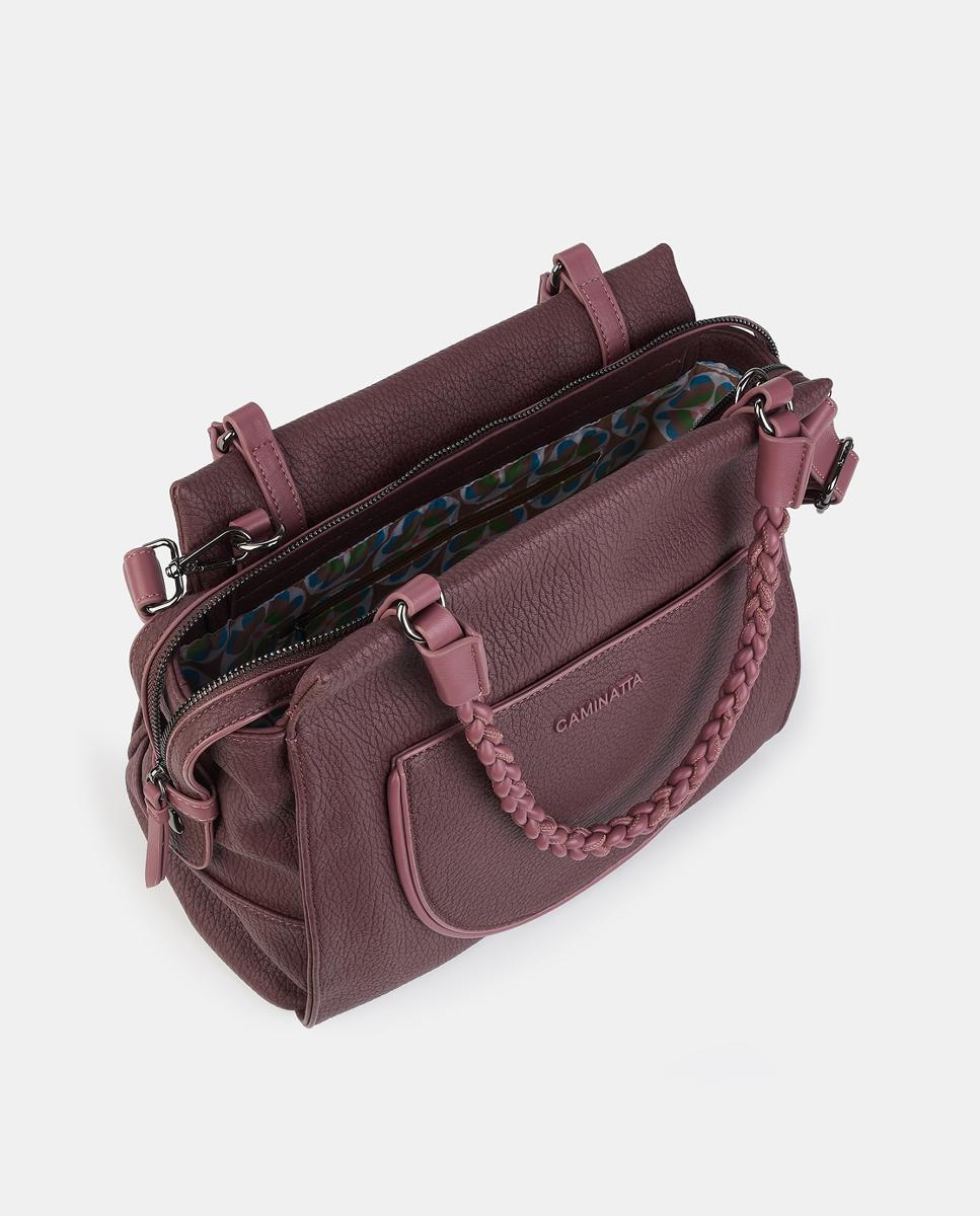 Mala Shopper com Fecho de Correr Roxo-3