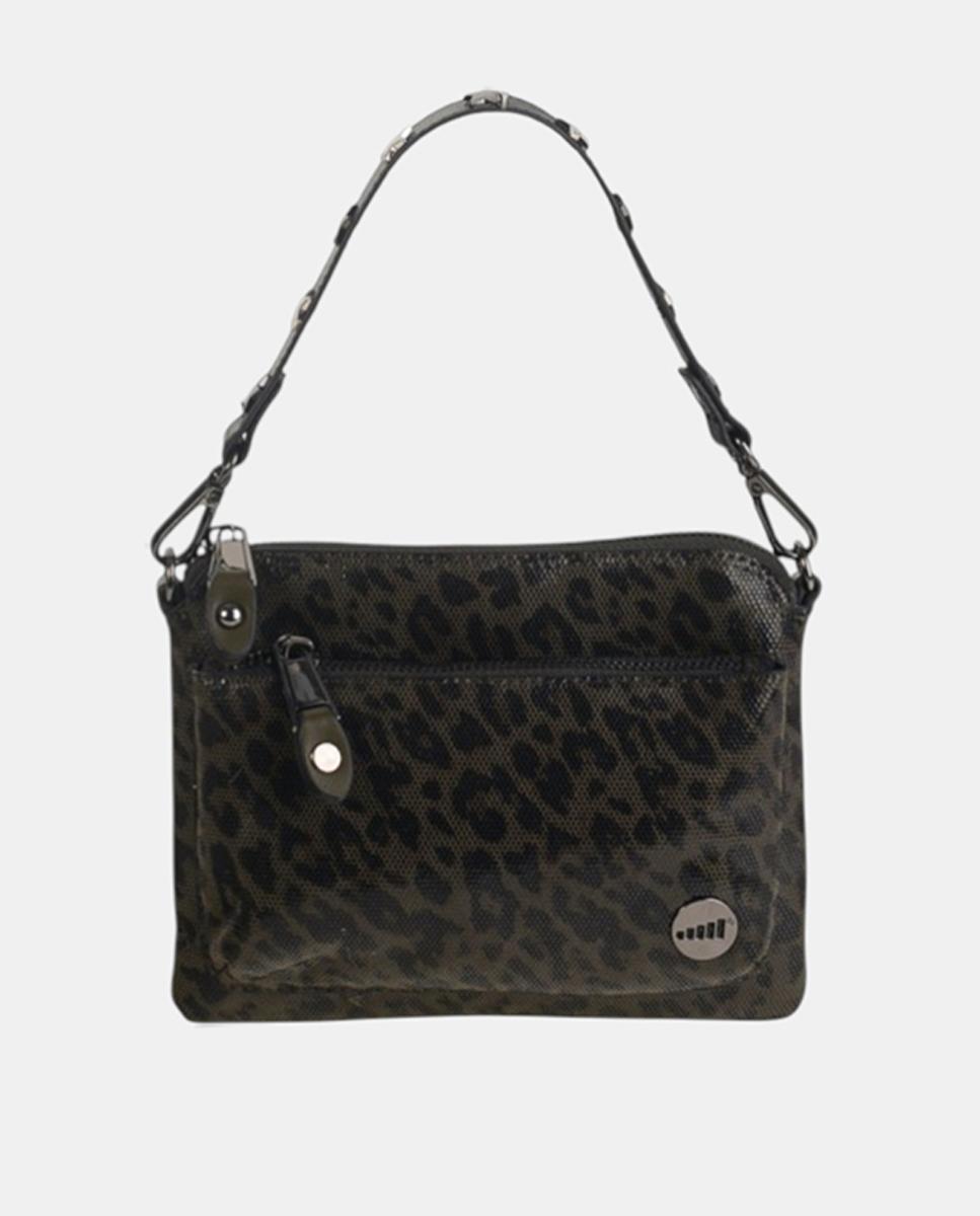 Imagem 0 de Mala a Tiracolo em PU Flexível em Animal Print de Leopardo e Fecho de Correr