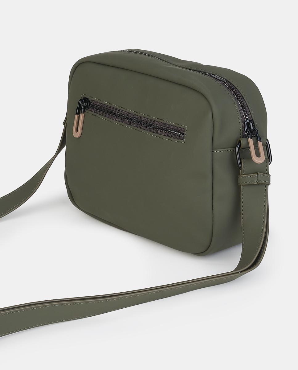 Mala Crossbody com Fecho de Correr Caqui-2