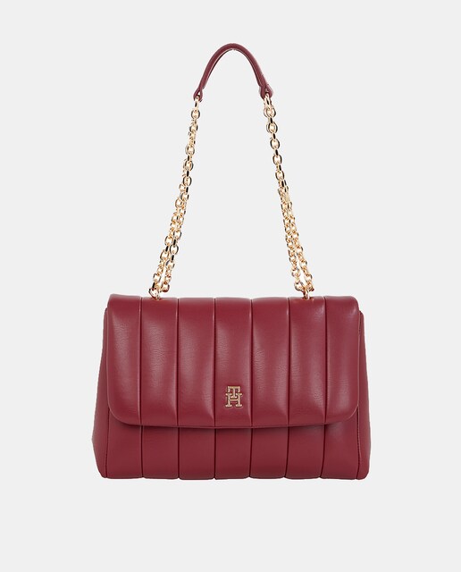 Imagen 0 de Bolso de hombro efecto acolchado en color burdeos