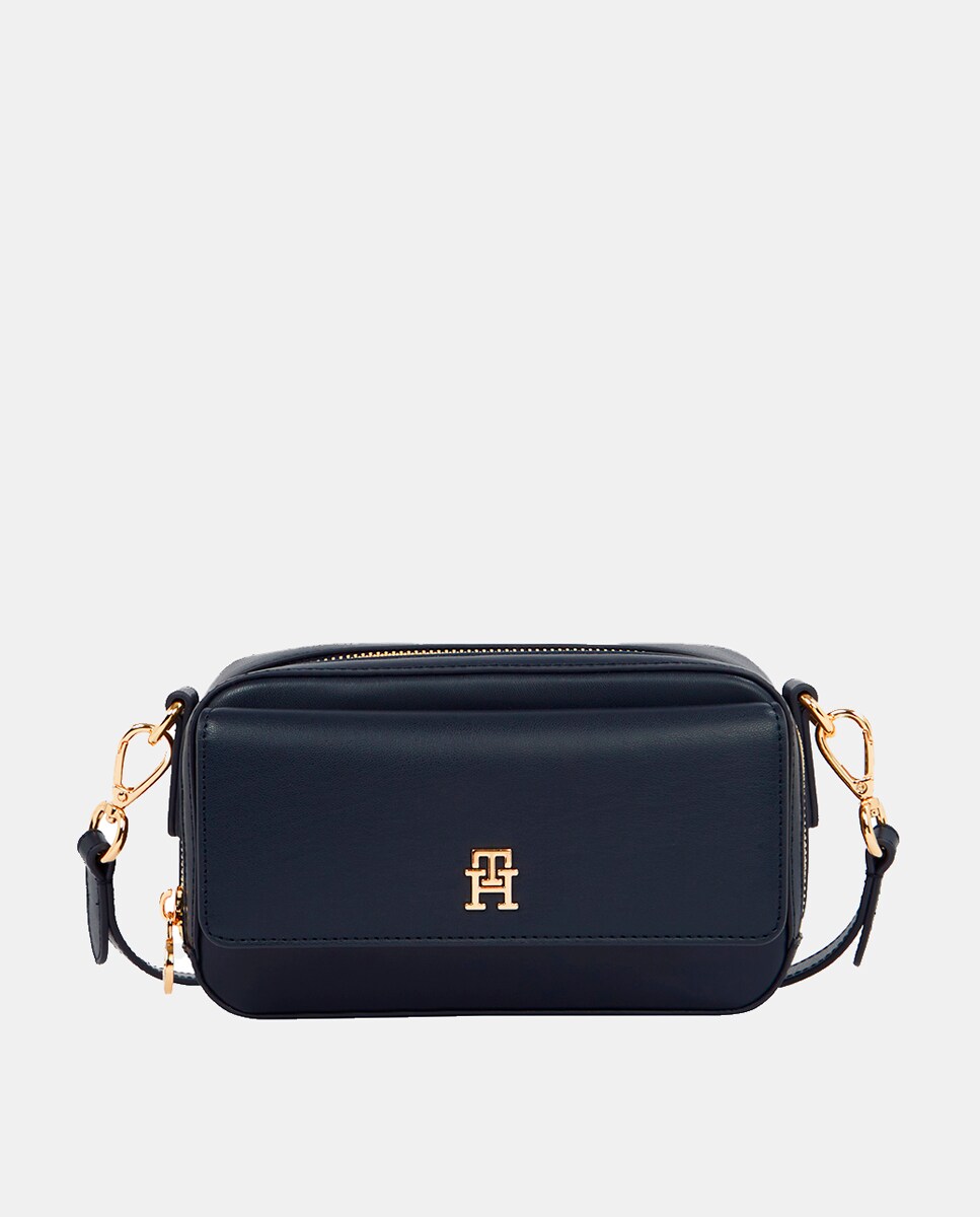 Bolso estilo bandolera con bolsillo exterior en color azul marino