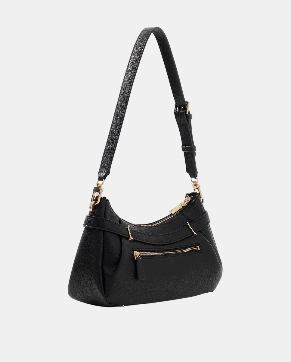 Mala de Ombro com Fecho de Correr Preto-2