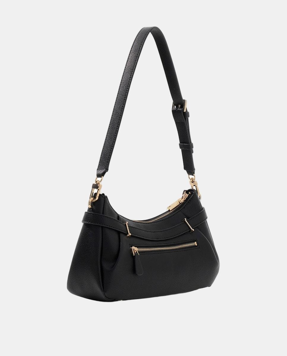 Mala de Ombro com Fecho de Correr Preto-3