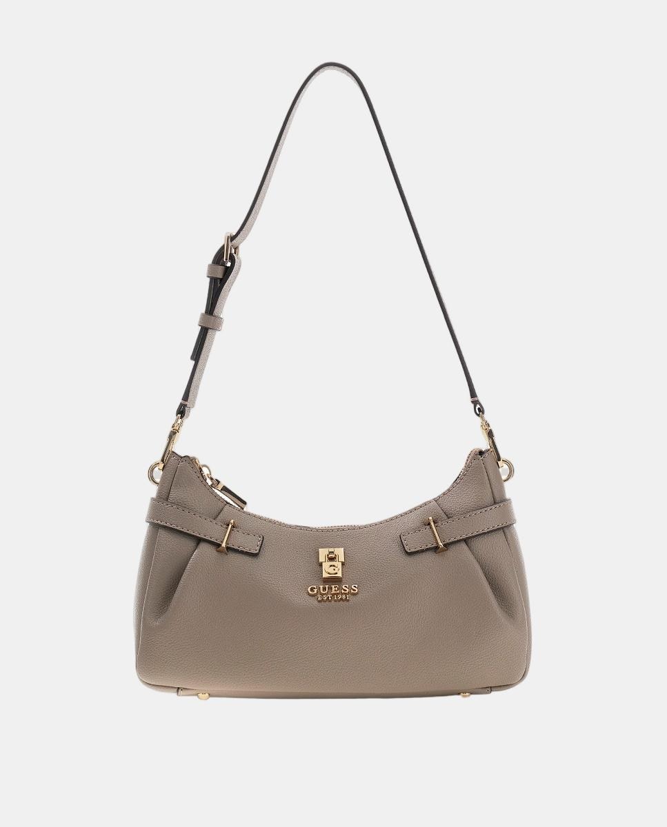 Mala de Ombro com Fecho de Correr Taupe-1