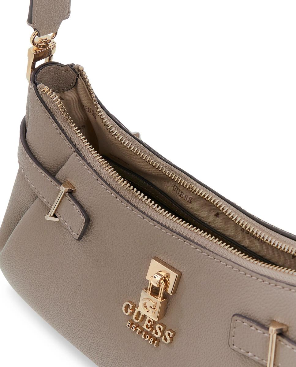 Mala de Ombro com Fecho de Correr Taupe-5