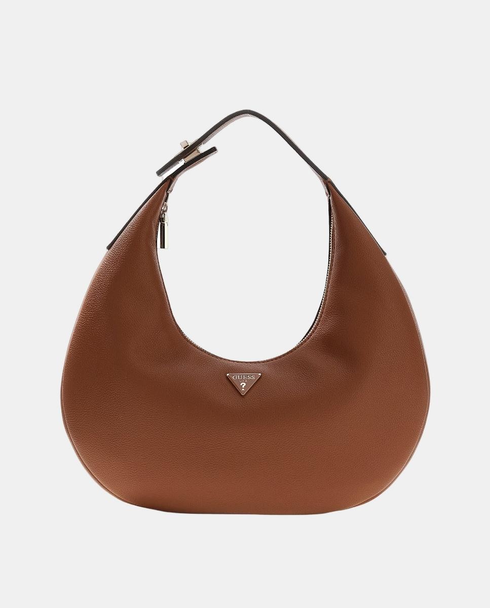 Mala de Ombro com Fecho de Correr Castanho-1