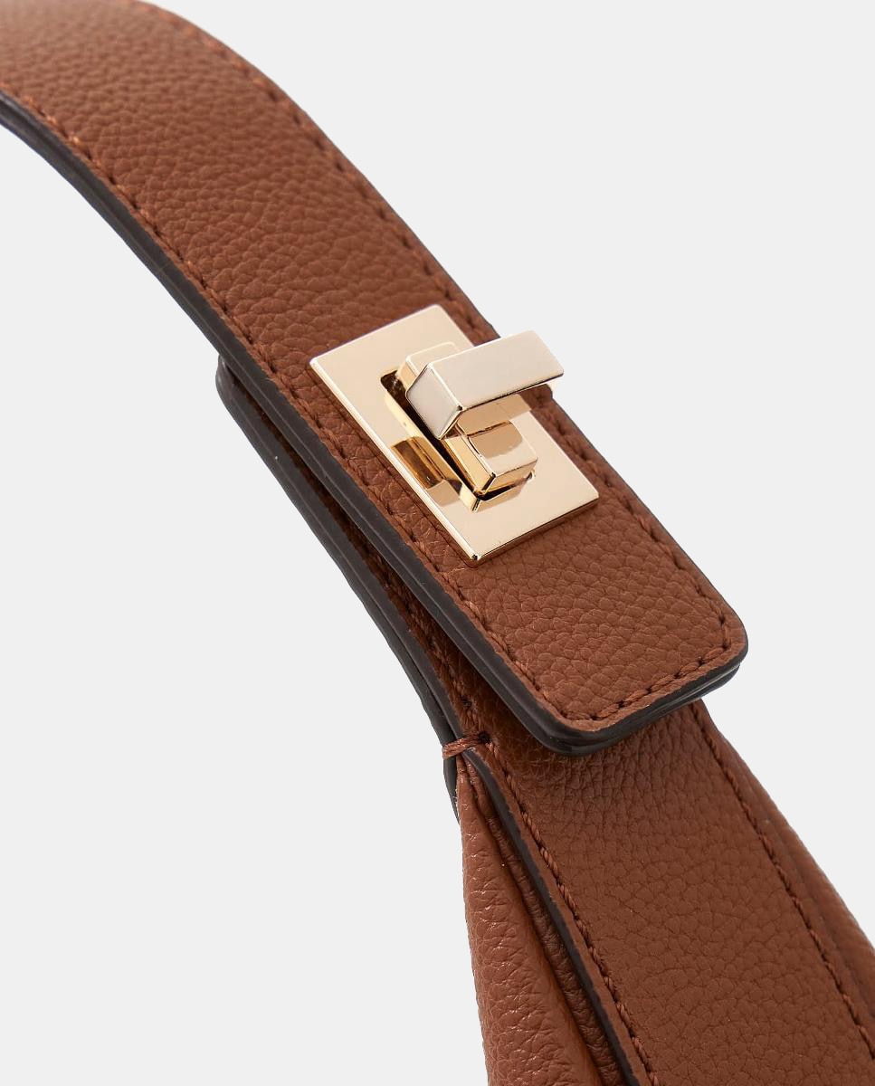 Mala de Ombro com Fecho de Correr Castanho-3