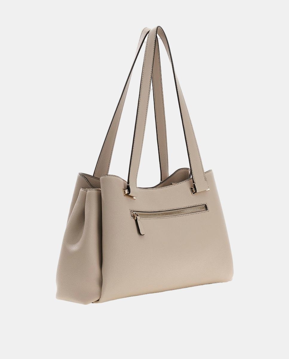 Mala de Ombro com Fecho de Correr Cinzento-claro-2