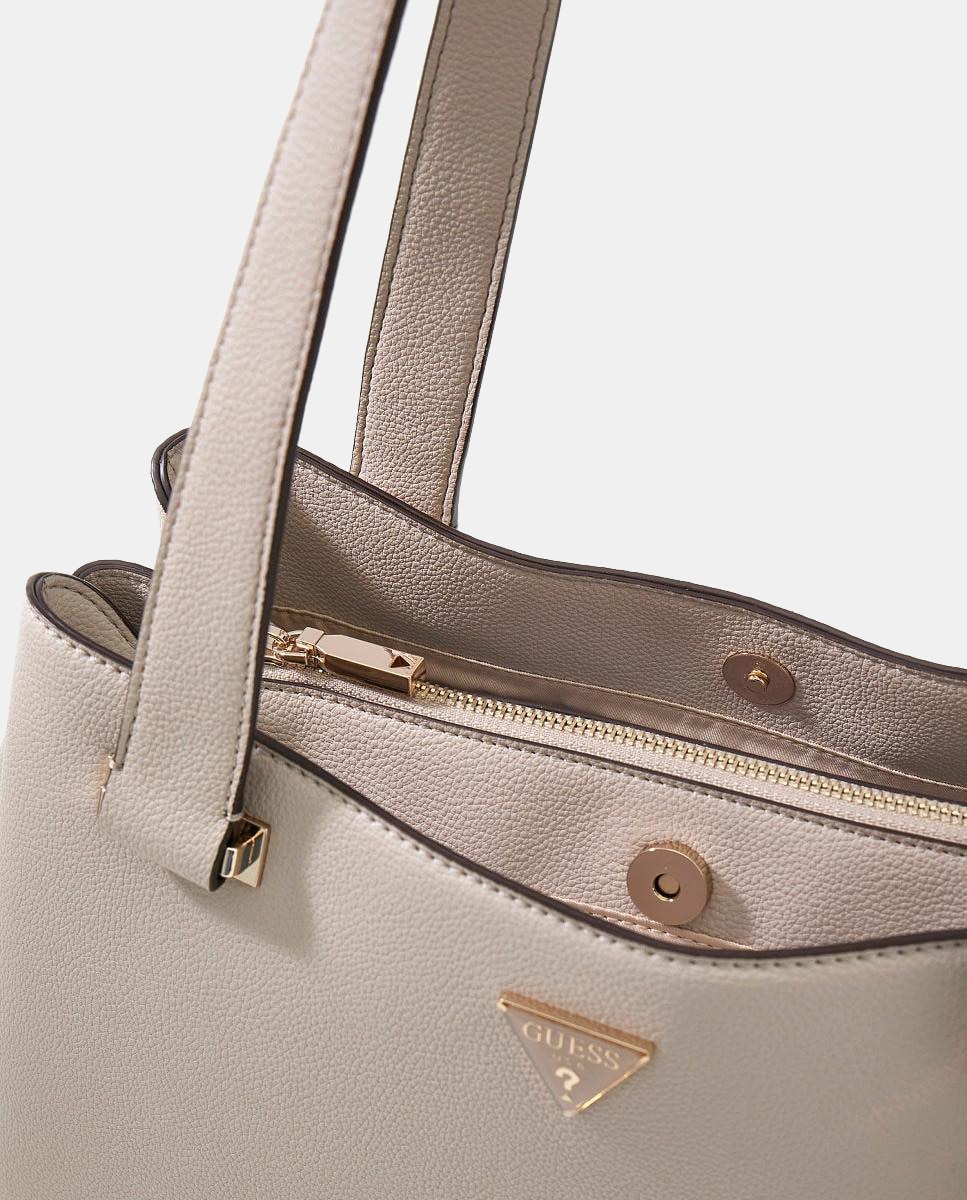 Mala de Ombro com Fecho de Correr Cinzento-claro-3