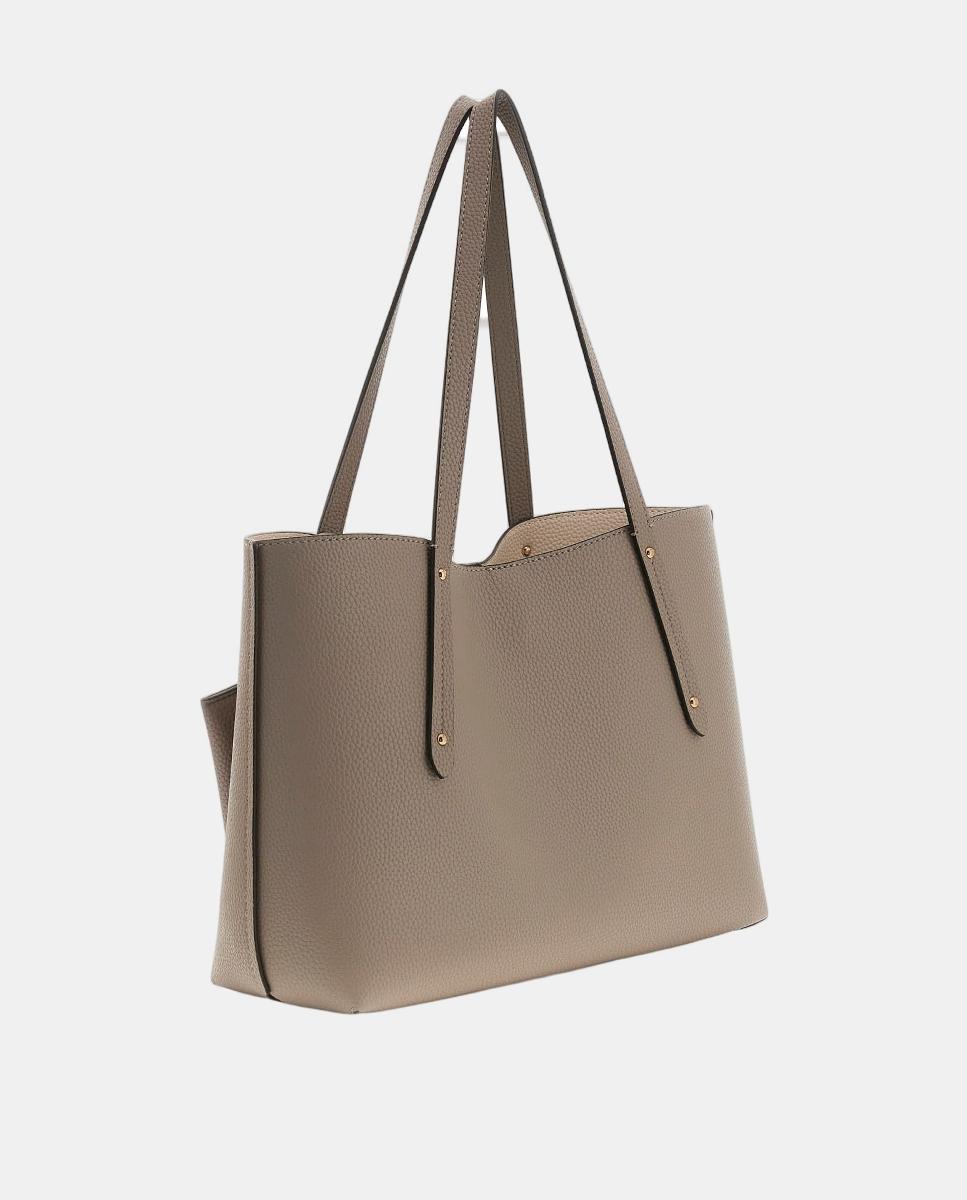 Mala de Ombro com Fecho de Correr Taupe-5