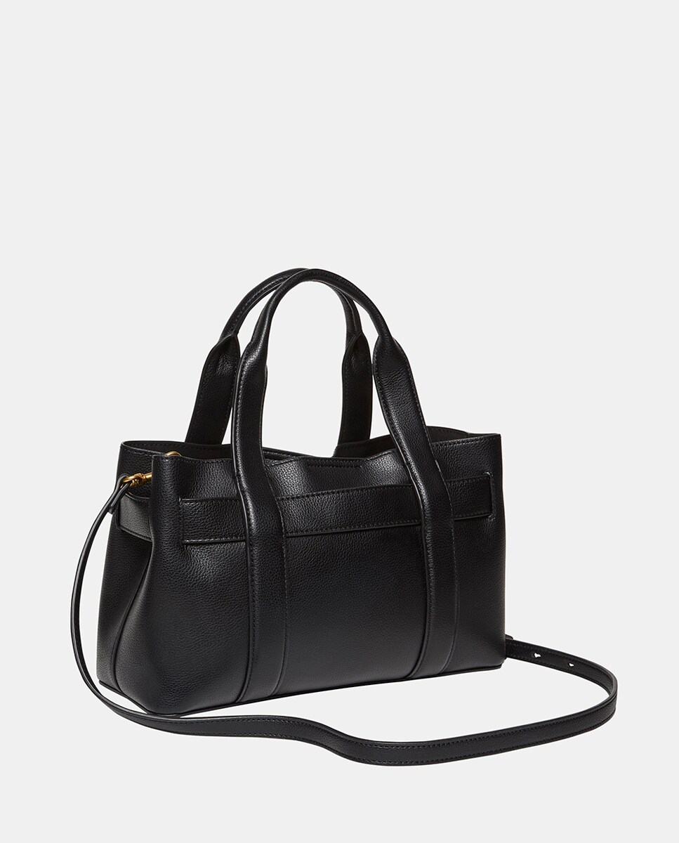 Mala Tipo Tote Pequena com Fivela Estética Preto-4