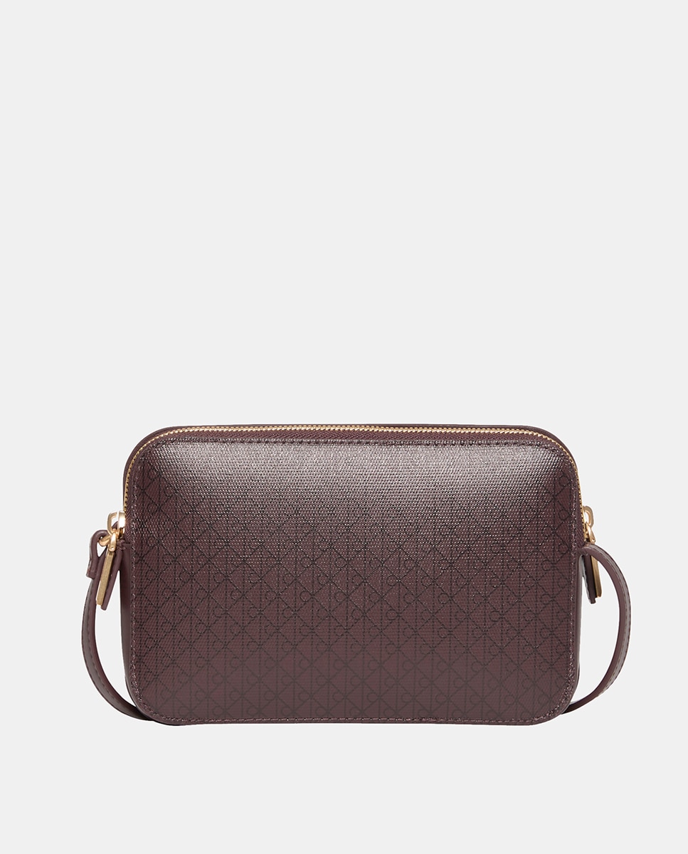 Mala a Tiracolo com Estampado de Monograma Bordeaux-1