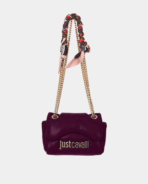 Imagen 0 de Bolso bandolera pequeño morado cierre doble botón.