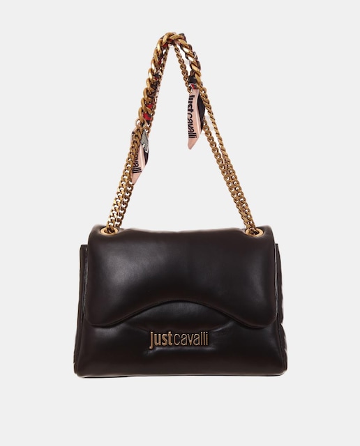 Imagen 0 de Bolso bandolera grande negro cierre doble botón.