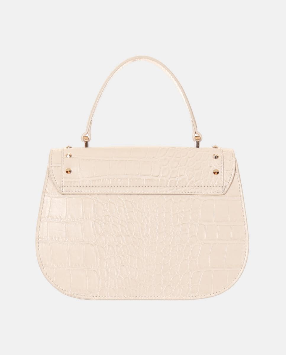 Mala Média com Aba e Fecho de Botão - Branco Branco-3