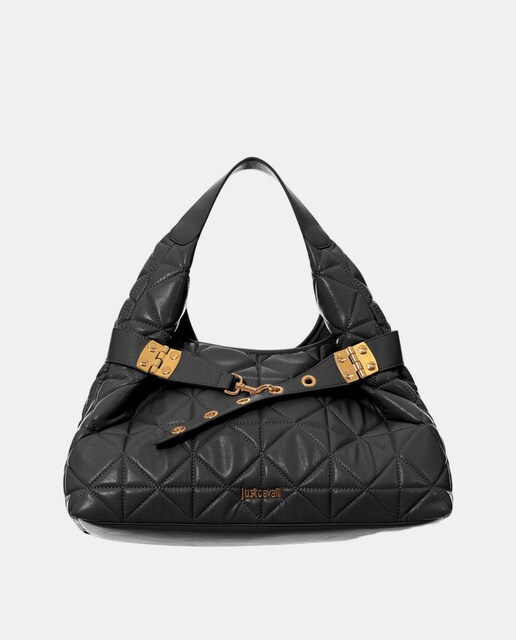 Imagen 0 de Bolso shopping blanco acolchado con cremallera y asa ancha.