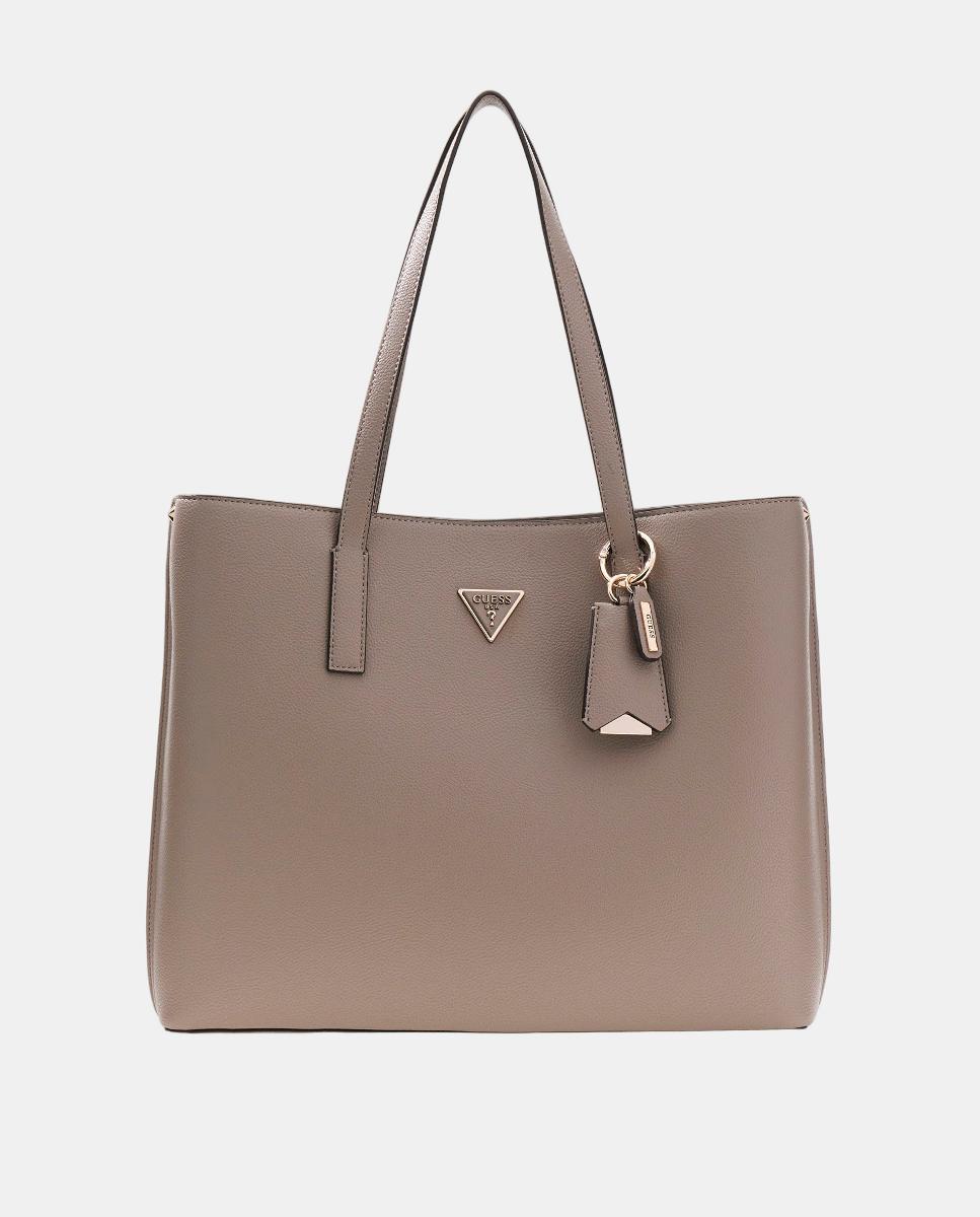Mala de Ombro com Fecho de Correr Taupe-3