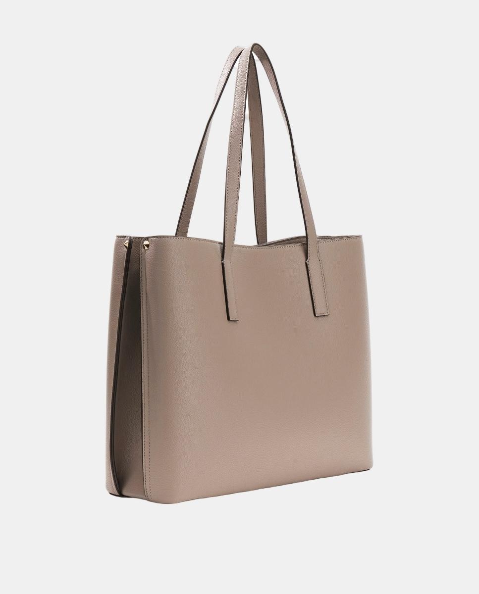 Mala de Ombro com Fecho de Correr Taupe-4